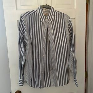 J Crew blue/white striped Oxford shirt